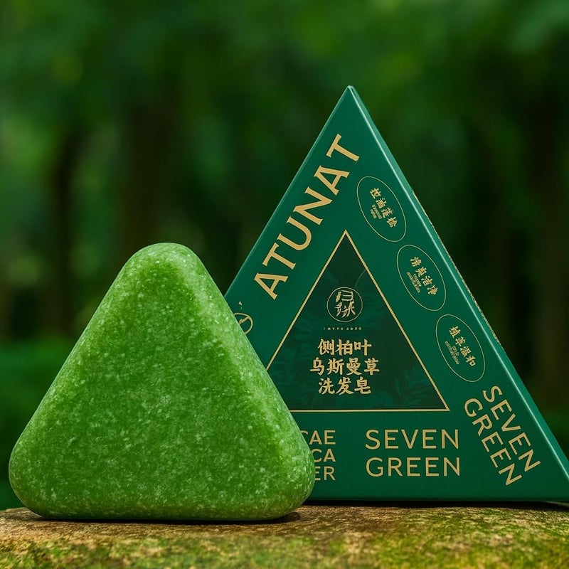 Seven Green صابون الشعر العشبي الصيني الأخضر سبعة 120غ – تركيبة تقوية وتغذية لفروة الرأس - Image 2